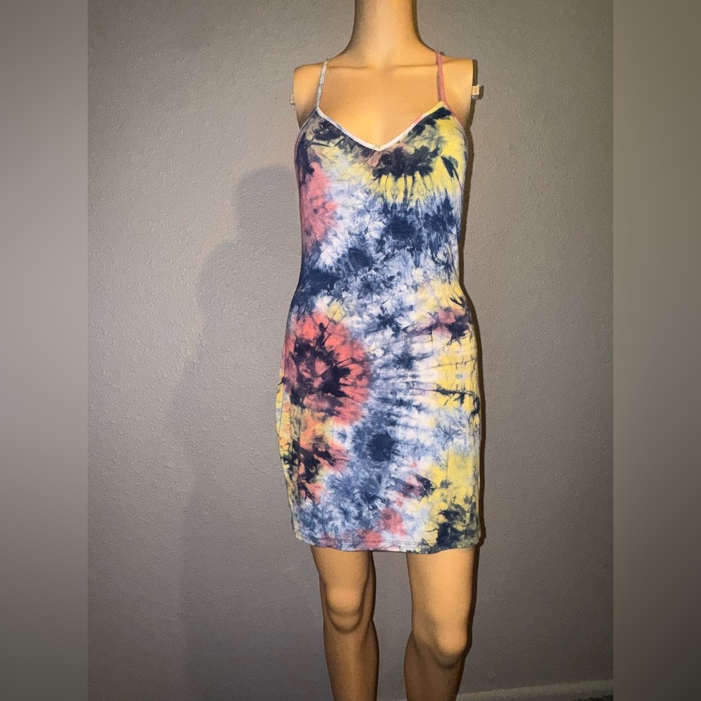 Aria Tie-Dye Mini Dress with Spaghetti Straps